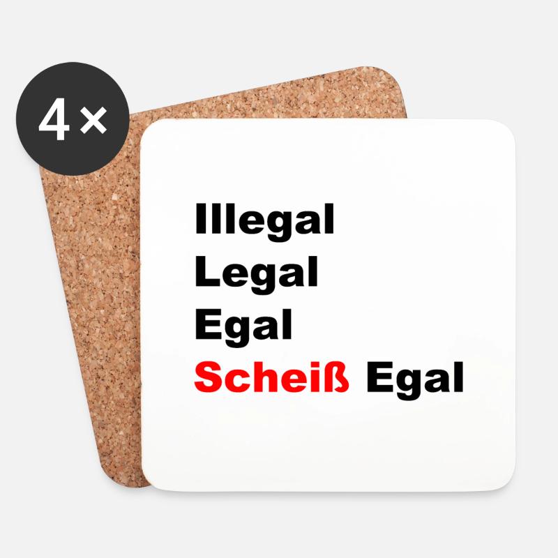 Scheiß Egal - Untersetzer (4er-Set) - Weiß