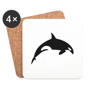 Killer Whale Orca Killer Whale - Coasters (set of 4) - white - Front