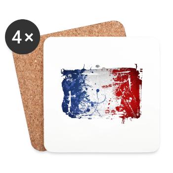 Frankreich - Untersetzer (4er-Set) - Weiß - Vorne