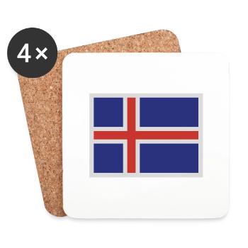 Islande - Dessous de verre (lot de 4) - blanc - Devant