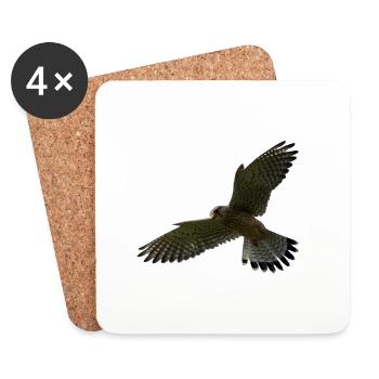 Falke im Flug - Untersetzer (4er-Set) - Weiß - Vorne