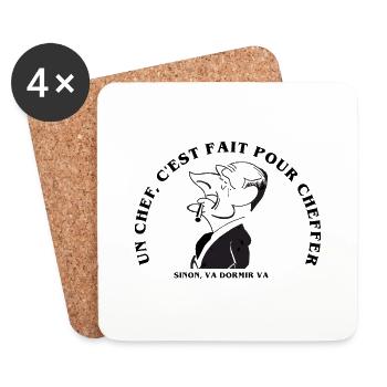 chirac - Dessous de verre (lot de 4) - blanc - Devant