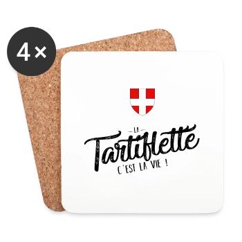 La tartiflette c'est la vie noir savoie - Dessous de verre (lot de 4) - blanc - Devant