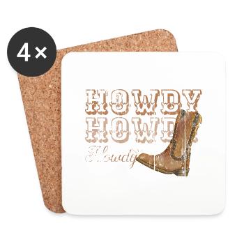 Howdy Cowboy Country Southern Rodeo Women Western - Coasters (set of 4) - white - Front