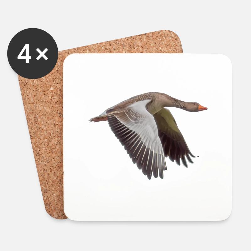 Gans - Untersetzer (4er-Set) - Weiß