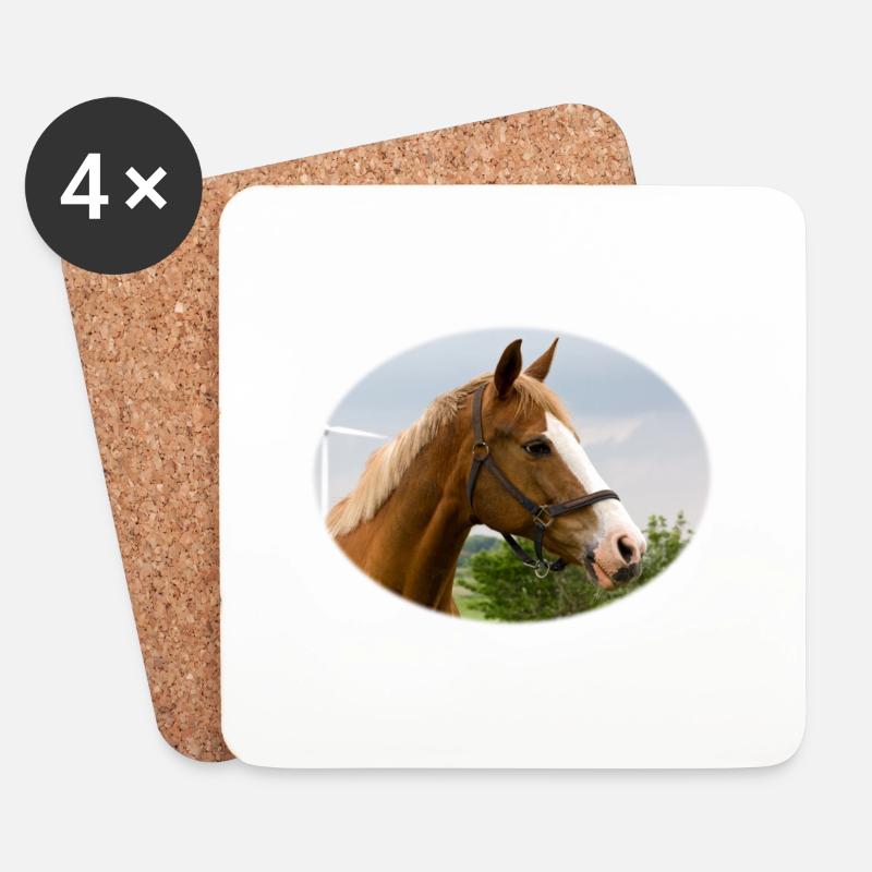 Horse. Pferd. - Untersetzer (4er-Set) - Weiß