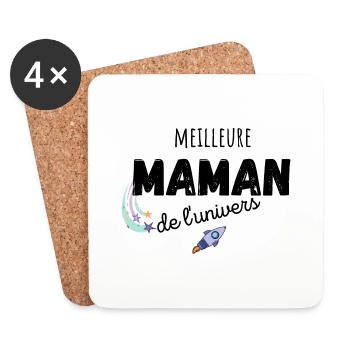 meilleure maman de l'univers cadeau maman - Dessous de verre (lot de 4) - blanc - Devant