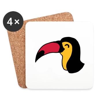 Toucan Toucan Tucan Bird - Coasters (set of 4) - white - Front