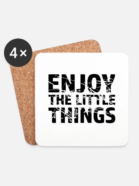 Enjoy the little - Untersetzer (4er-Set) - Weiß