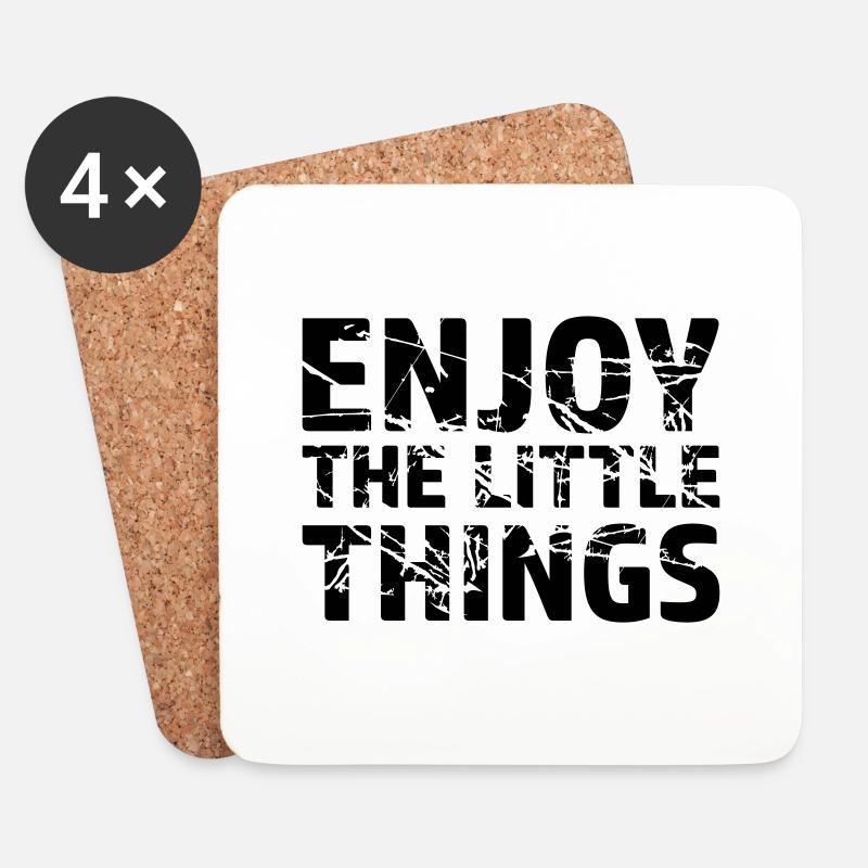 Enjoy the little - Untersetzer (4er-Set) - Weiß