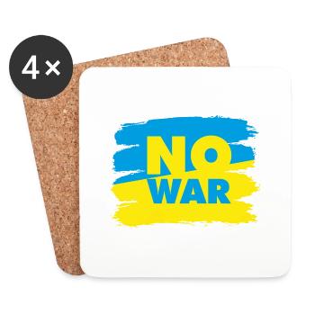 Paix Ukraine pas de guerre Paix мир Drapeau de guerre - Dessous de verre (lot de 4) - blanc - Devant