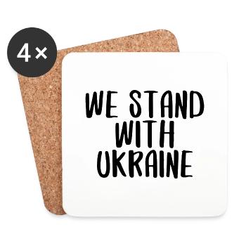 stand with Ukraine was war peace writing - Coasters (set of 4) - white - Front