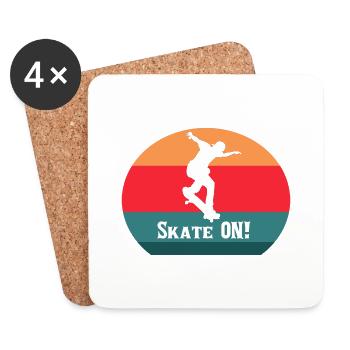 skate on skateboard - Untersetzer (4er-Set) - Weiß - Vorne