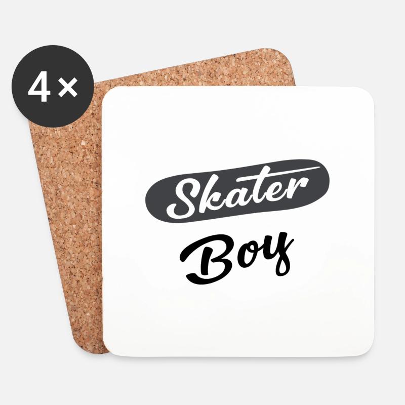 Skater Boy - Untersetzer (4er-Set) - Weiß