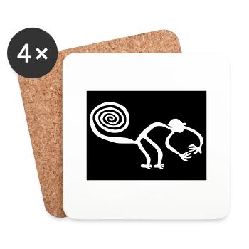 Nazca monkey (recess) - Coasters (set of 4) - white - Front