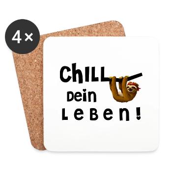 Chill Dein Leben - Untersetzer (4er-Set) - Weiß - Vorne