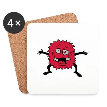 Welcome funny monster - Coasters (set of 4) - white - Front