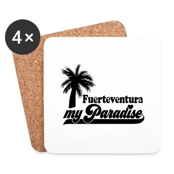 Color changeable | Fuerteventura my Paradise - Coasters (set of 4) - white - Front
