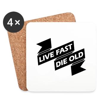 Live Fast Die - Coasters (set of 4) - white - Front
