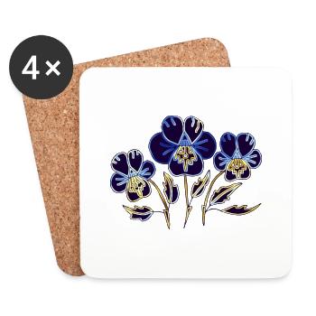 Fleur - Dessous de verre (lot de 4) - blanc - Devant