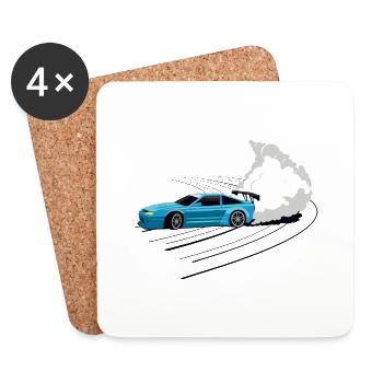 Dérive de voiture - Dessous de verre (lot de 4) - blanc - Devant