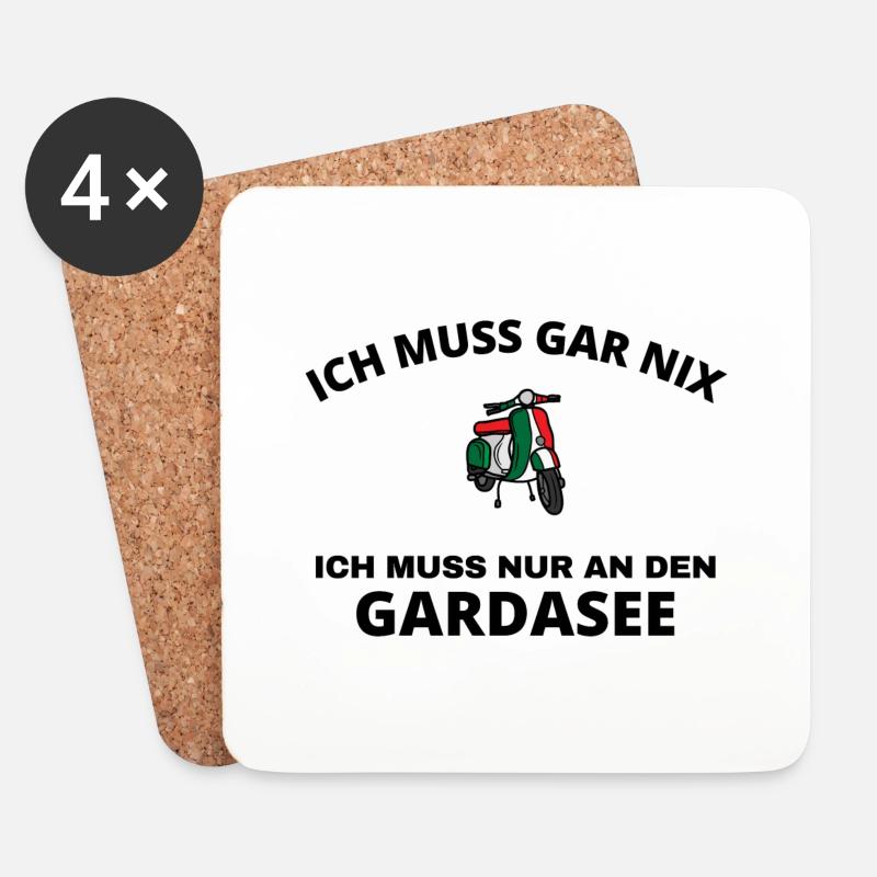 Gardasee - Untersetzer (4er-Set) - Weiß