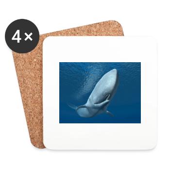 Sperm whale, whale, whale, gift idea - Coasters (set of 4) - white - Front