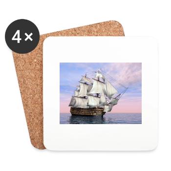 Historic sailing ship HMS Victory - Coasters (set of 4) - white - Front