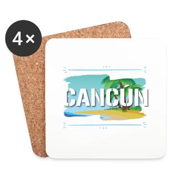 Cancun - Dessous de verre (lot de 4) - blanc - Devant