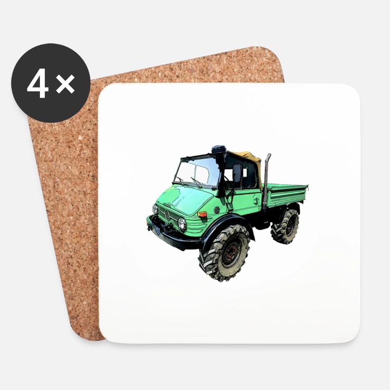 unimog 406 - Untersetzer (4er-Set) - Weiß