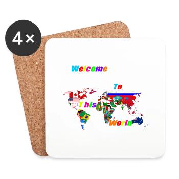 Welcome to this World - Coasters (set of 4) - white - Front