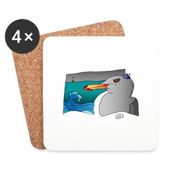 Mr. Möwe - Coasters (set of 4) - white - Front