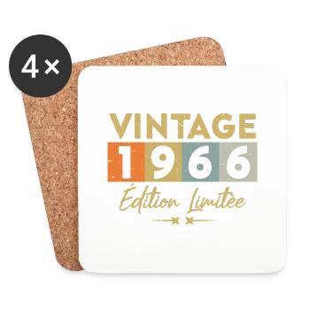 Vintage 1966 Édition Limitée - Dessous de verre (lot de 4) - blanc - Devant