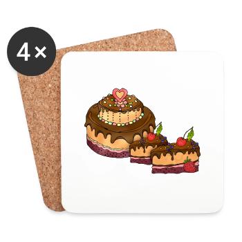 Cake - Coasters (set of 4) - white - Front