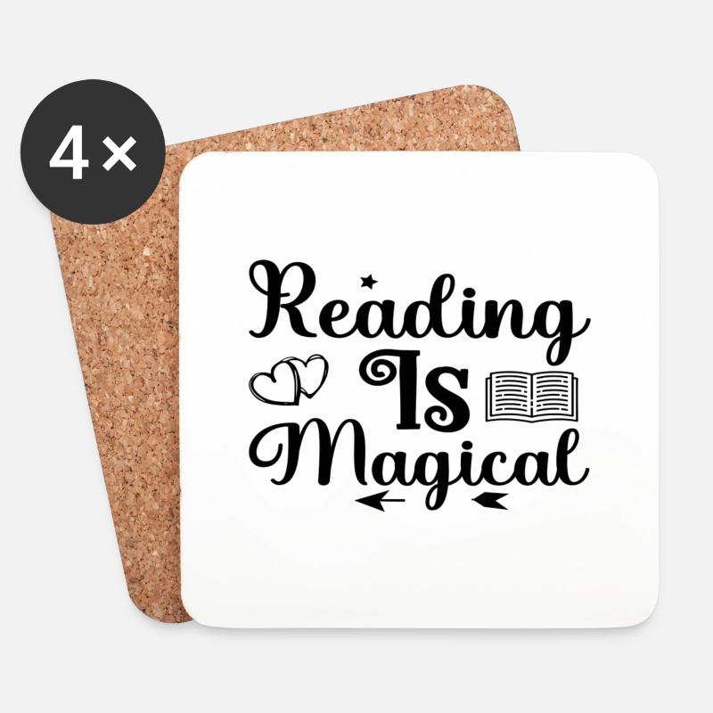Reading Is Magical - Untersetzer (4er-Set) - Weiß