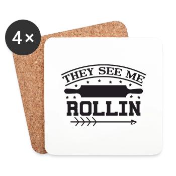 They see me Rollin - Untersetzer (4er-Set) - Weiß - Vorne