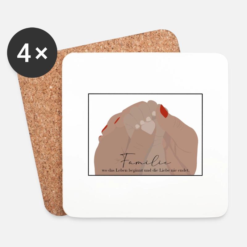 Familie - Untersetzer (4er-Set) - Weiß