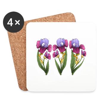 Fleur - Dessous de verre (lot de 4) - blanc - Devant