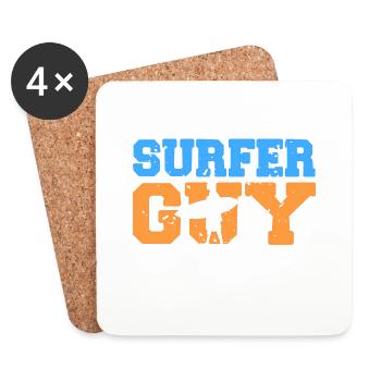 Surfer Guy Like A Normal Guy But Cooler Present - Untersetzer (4er-Set) - Weiß - Vorne
