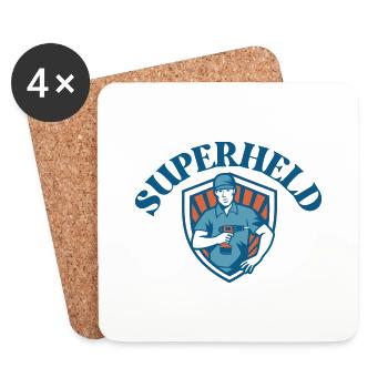 SUPERHELD - Untersetzer (4er-Set) - Weiß - Vorne