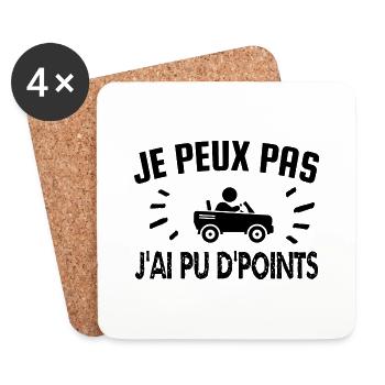 je peux pas j'ai pu de points - Dessous de verre (lot de 4) - blanc - Devant