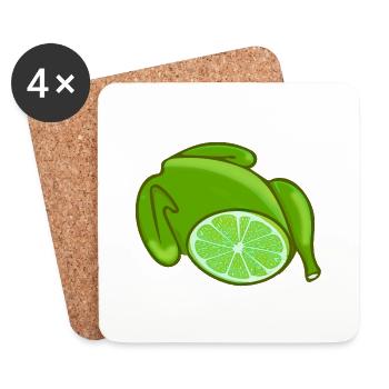 hähnchen,hühnchen,limone,zitronenhühnchen,comic - Untersetzer (4er-Set) - Weiß - Vorne
