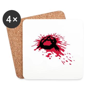 Blood spatter anarchy symbol - Coasters (set of 4) - white - Front