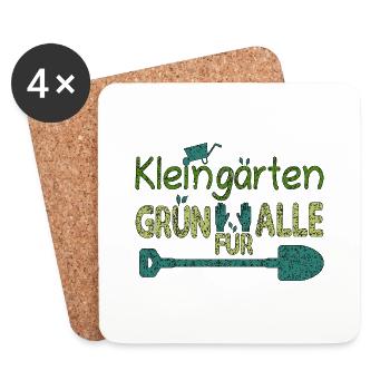 Kleingärten Grün für alle grunge 1 - Untersetzer (4er-Set) - Weiß - Vorne