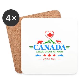 Kanada Vancouver Montreal Toronto Maple Leaf Bären - Untersetzer (4er-Set) - Weiß - Vorne