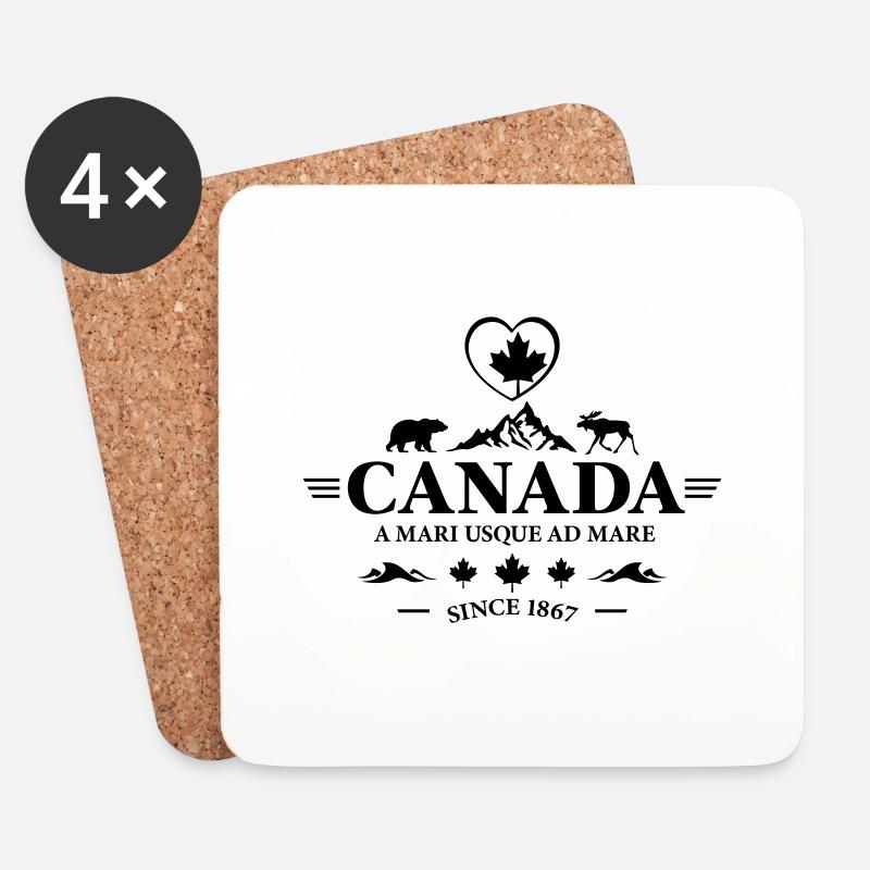Kanada Vancouver Montreal Toronto Maple Leaf Bären - Untersetzer (4er-Set) - Weiß