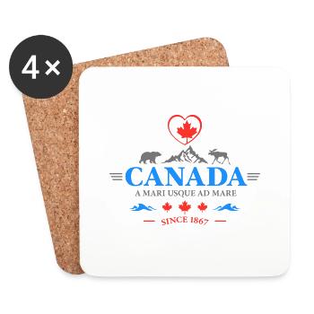 Kanada Vancouver Montreal Toronto Maple Leaf Bären - Untersetzer (4er-Set) - Weiß - Vorne