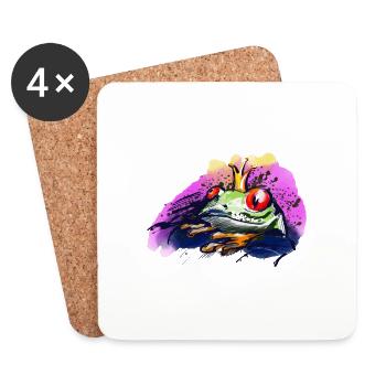 Le prince grenouille - Dessous de verre (lot de 4) - blanc - Devant