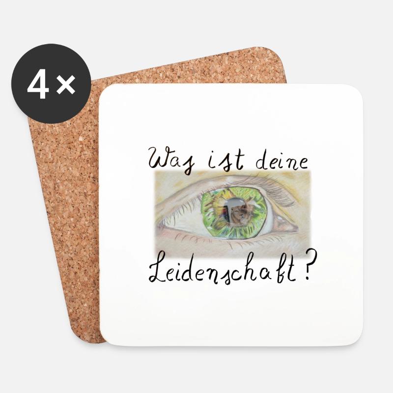 Was ist deine Leidenschaft? - Malen - Untersetzer (4er-Set) - Weiß