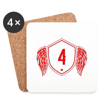 4 Nombre d’armoiries - Dessous de verre (lot de 4) - blanc - Devant